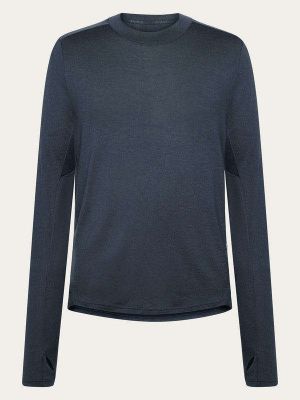 KnowledgeCotton Apparel - MEN Dynamic Wool 175 Single constructed long sleeve t-shirt - RWS Long Sleeves 1001 Total Eclipse
