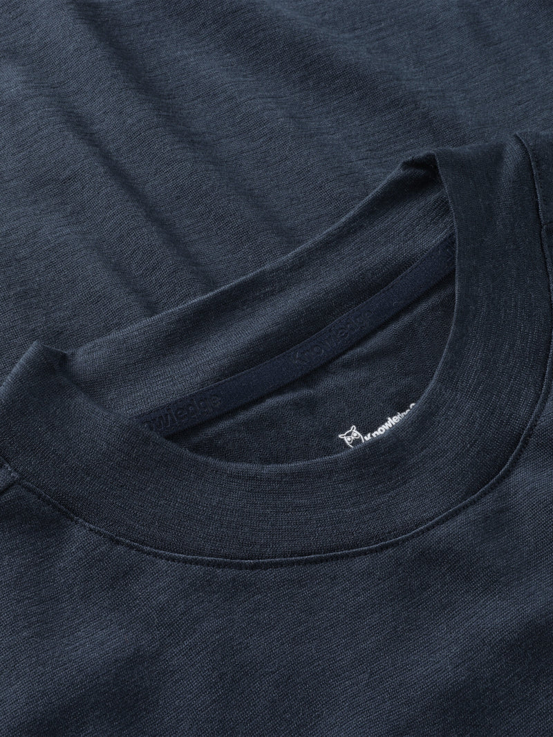 KnowledgeCotton Apparel - MEN Dynamic Wool 175 Single constructed t-shirt - RWS T-shirts 1001 Total Eclipse