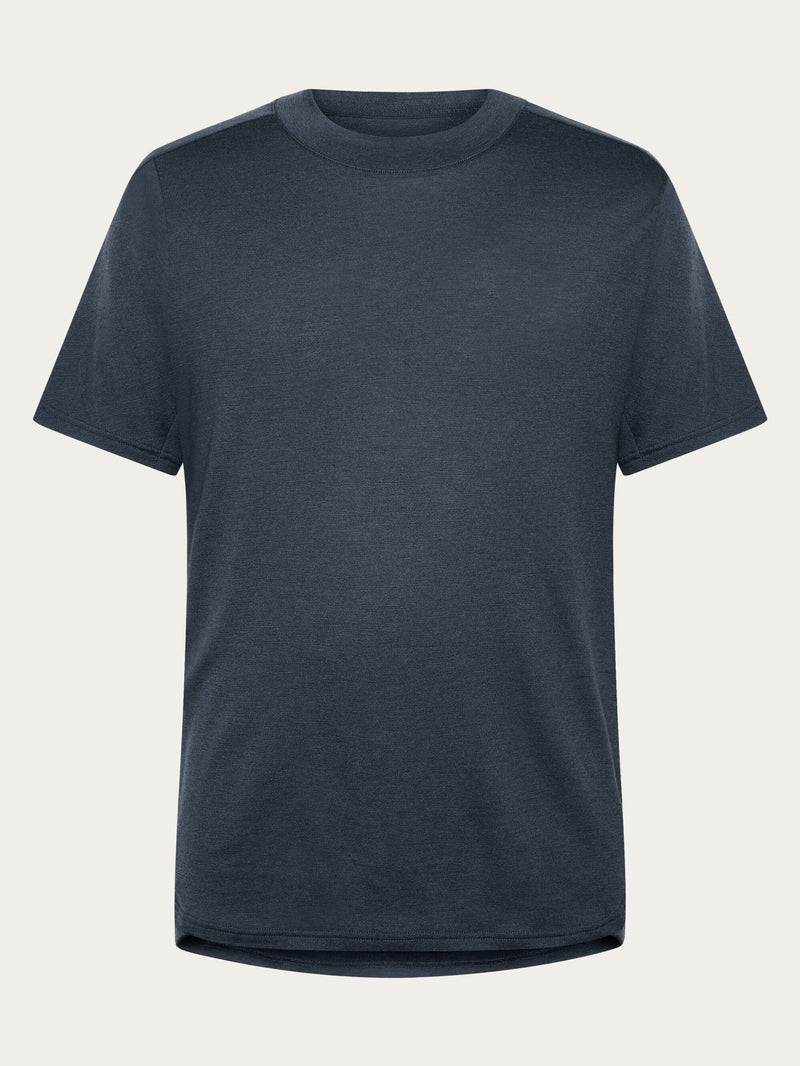 KnowledgeCotton Apparel - MEN Dynamic Wool 175 Single constructed t-shirt - RWS T-shirts 1001 Total Eclipse