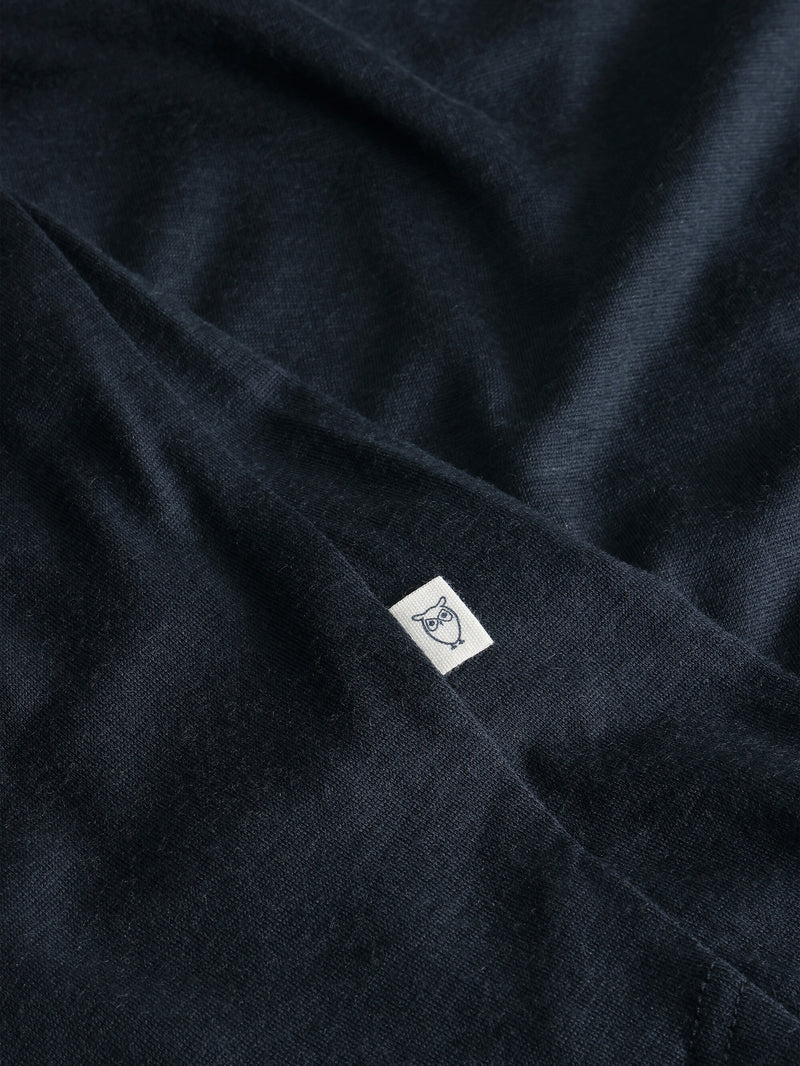 KnowledgeCotton Apparel - MEN Dynamic Wool 175 Single constructed t-shirt - RWS T-shirts 1001 Total Eclipse