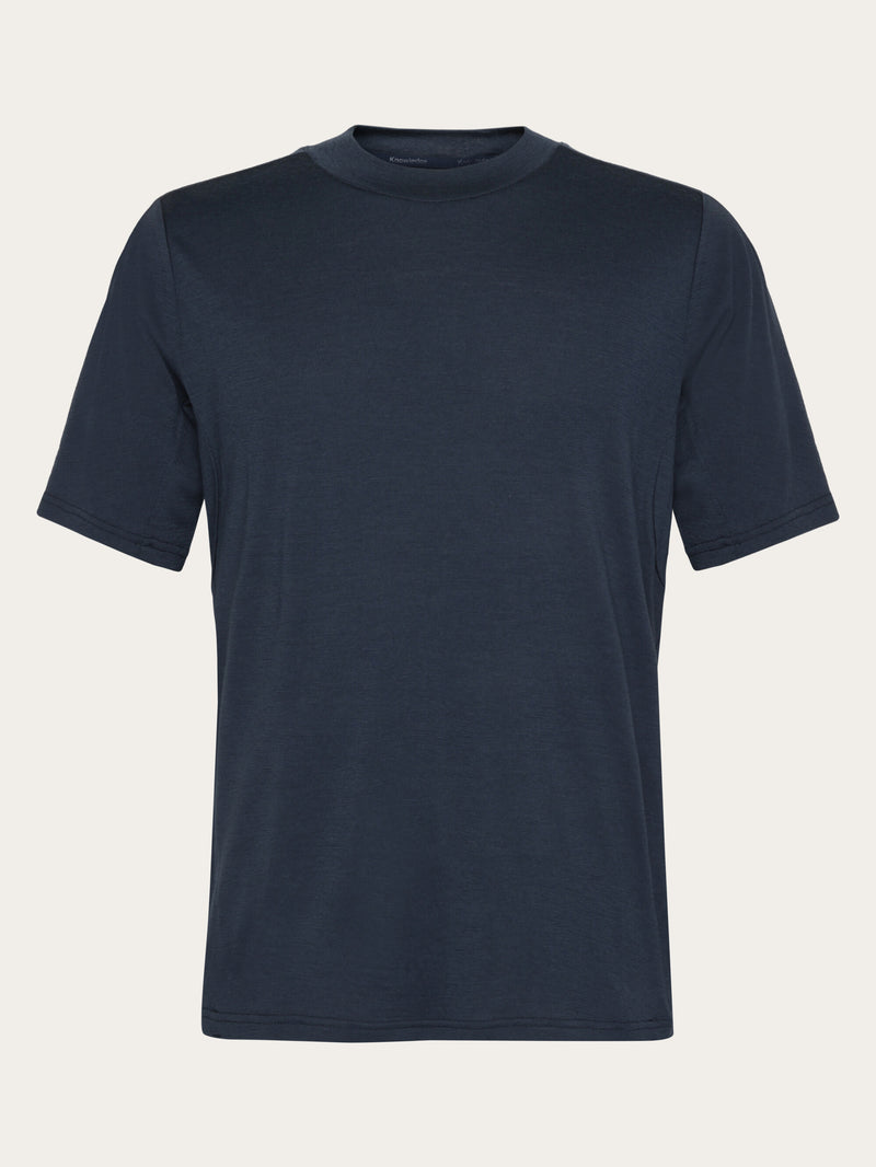 KnowledgeCotton Apparel - MEN Dynamic Wool 175 Single constructed t-shirt - RWS T-shirts 1001 Total Eclipse