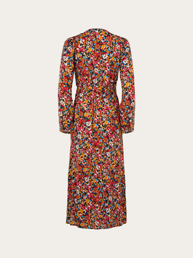 KnowledgeCotton Apparel - WMN Colorful Lenzing™ EcoVero™ flower print wrap dress Dresses 9999 Item Colour