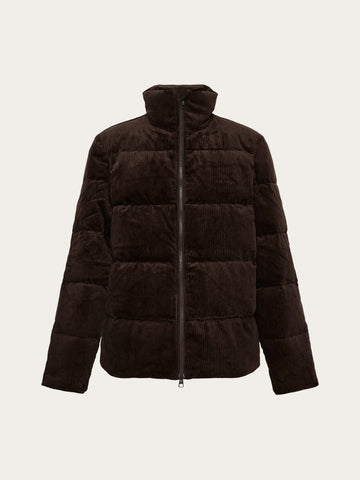 KnowledgeCotton Apparel - MEN Corduroy Puffer Jacket Jackets 1487 Chocolate Torte