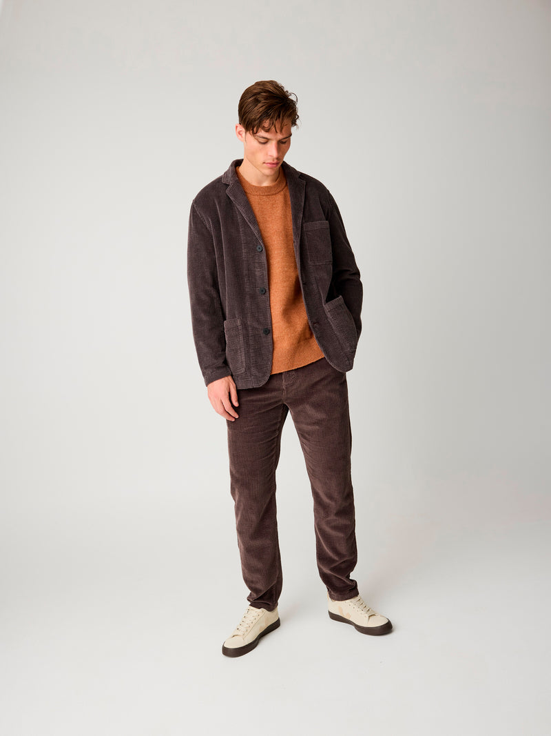 KnowledgeCotton Apparel - MEN Corduroy blazer Overshirts 1487 Chocolate Torte