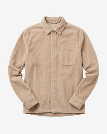 KnowledgeCotton Apparel - MEN Corduroy overshirt Overshirts 1228 Light feather gray
