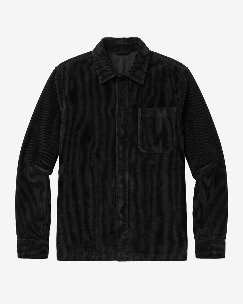 KnowledgeCotton Apparel - MEN Corduroy overshirt Overshirts 1300 Black Jet