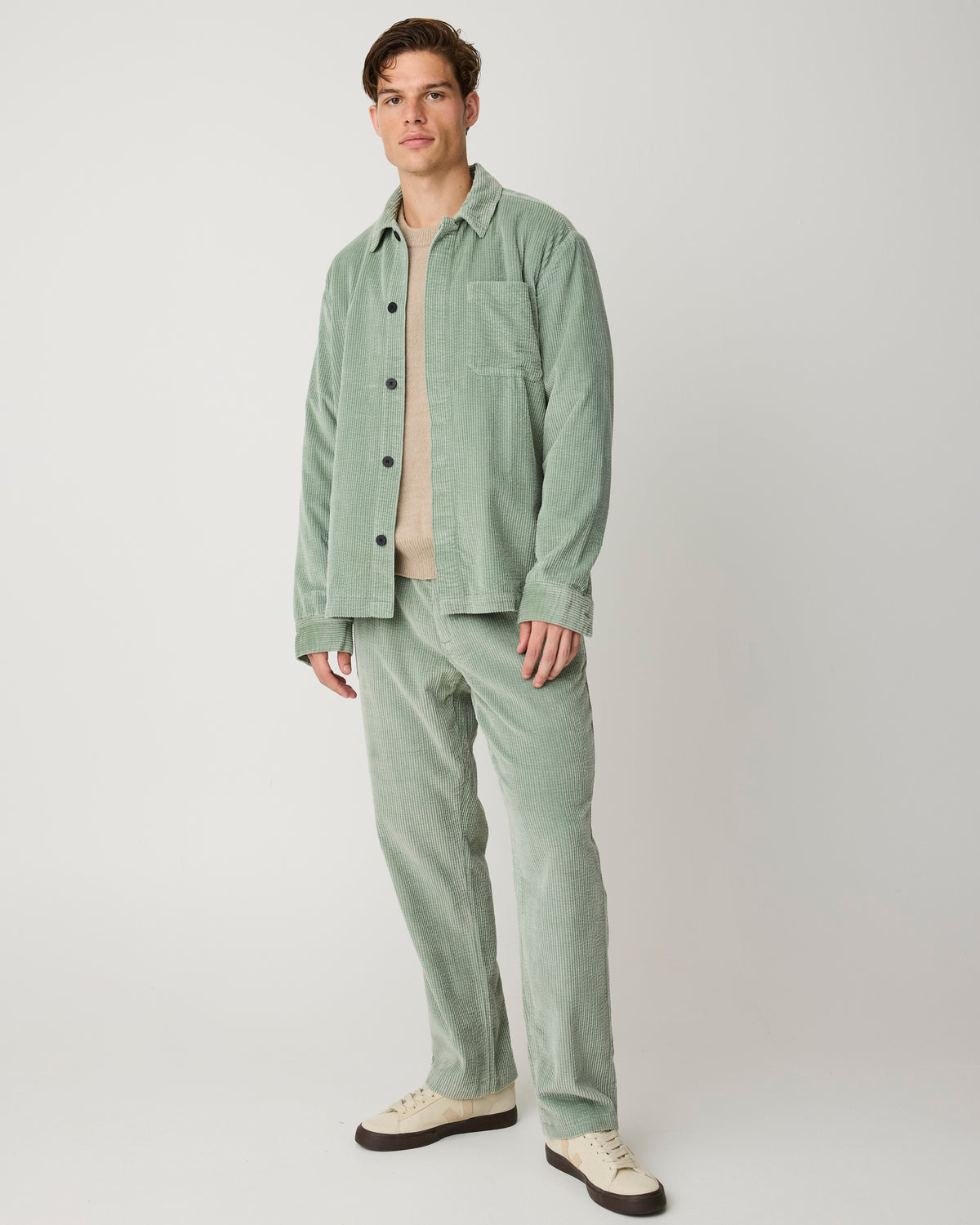 KnowledgeCotton Apparel - MEN Corduroy overshirt Overshirts 1396 Lily Pad