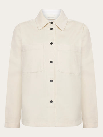 KnowledgeCotton Apparel - WMN Corduroy overshirt Overshirts 1387 Egret