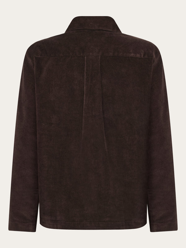 KnowledgeCotton Apparel - WMN Corduroy overshirt Overshirts 1487 Chocolate Torte