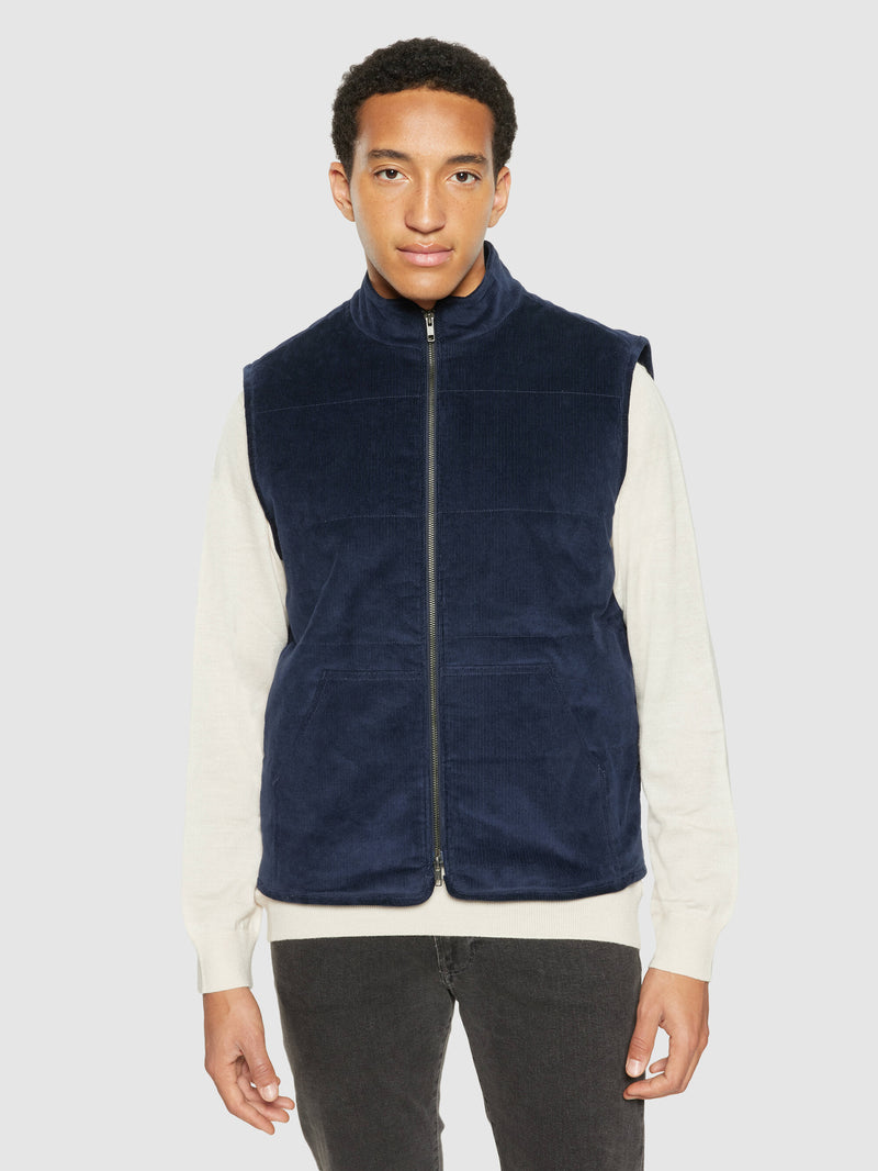 KnowledgeCotton Apparel - MEN Corduroy overshirt Vests 1412 Night Sky