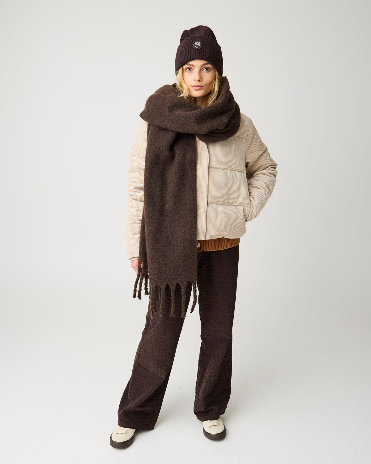 KnowledgeCotton Apparel - WMN Corduroy puffer jacket Jackets 1228 Light feather gray