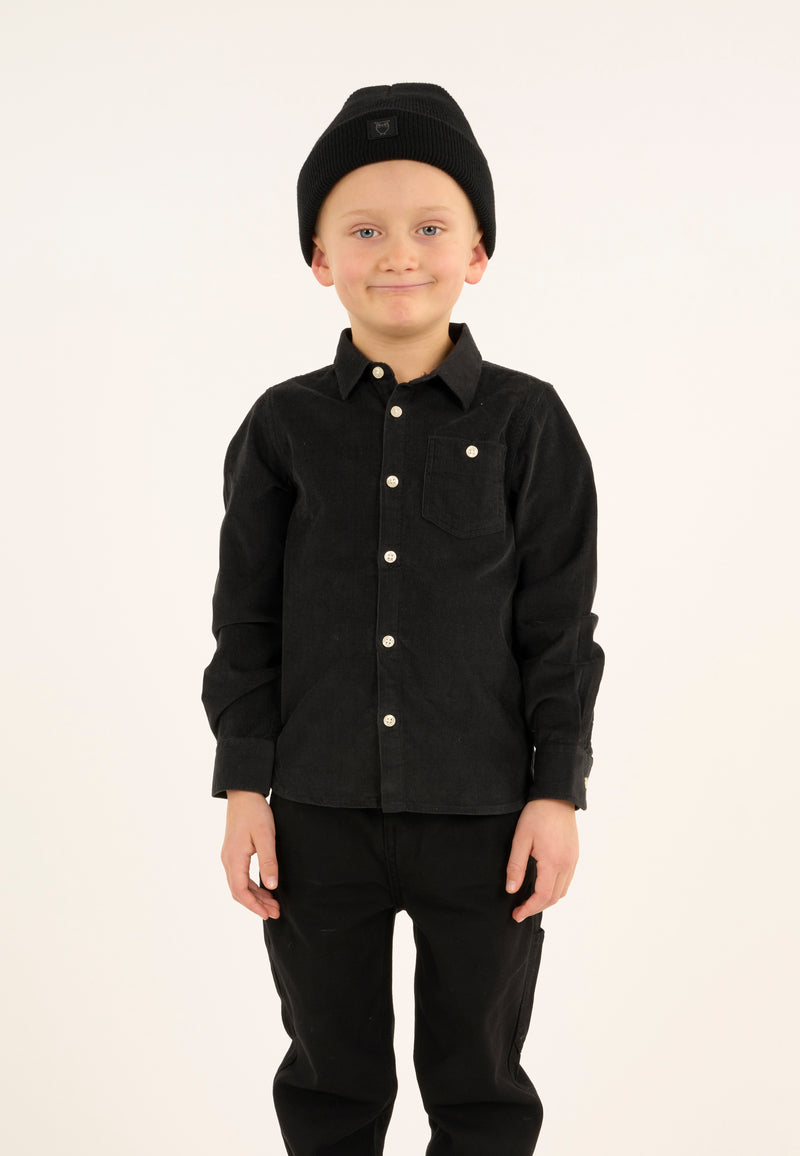 KnowledgeCotton Apparel - YOUNG Corduroy shirt Shirts 1300 Black Jet