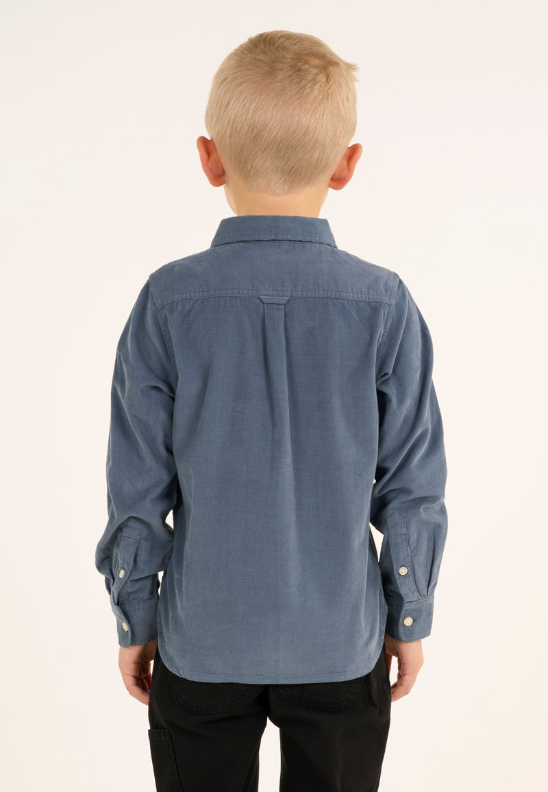 KnowledgeCotton Apparel - YOUNG Corduroy shirt Shirts 1361 China Blue