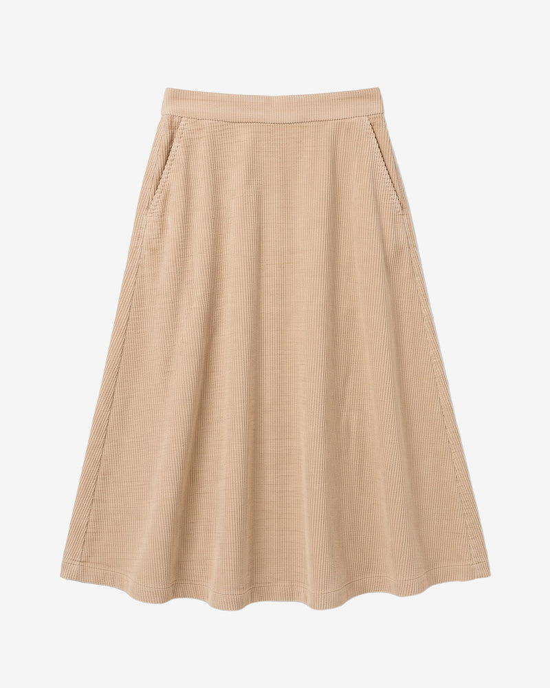 KnowledgeCotton Apparel - WMN Corduroy skirt Skirts 1228 Light feather gray