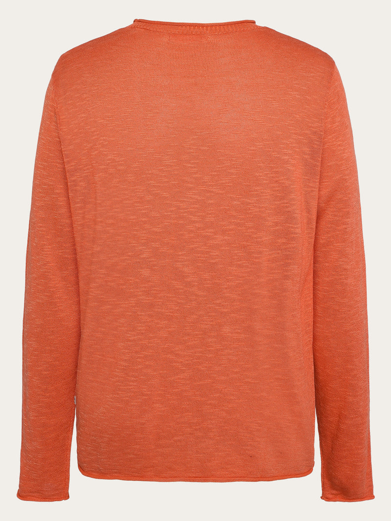 KnowledgeCotton Apparel - MEN Crew neck knit Tencel™ Knits 1481 Langoustino