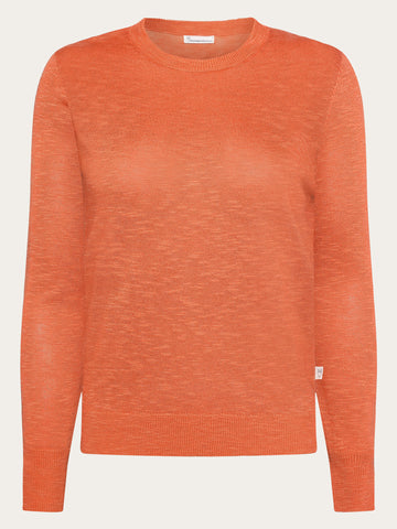 KnowledgeCotton Apparel - WMN Crew neck knit Tencel™ Knits 1481 Langoustino