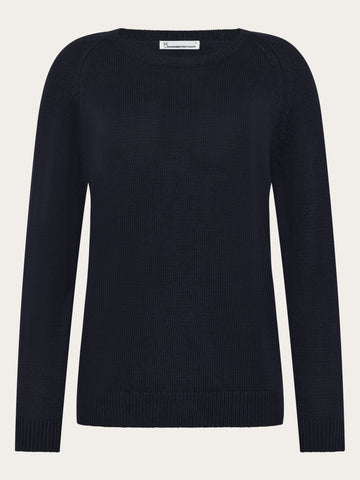 KnowledgeCotton Apparel - WMN Crew neck sweater Knits 1412 Night Sky
