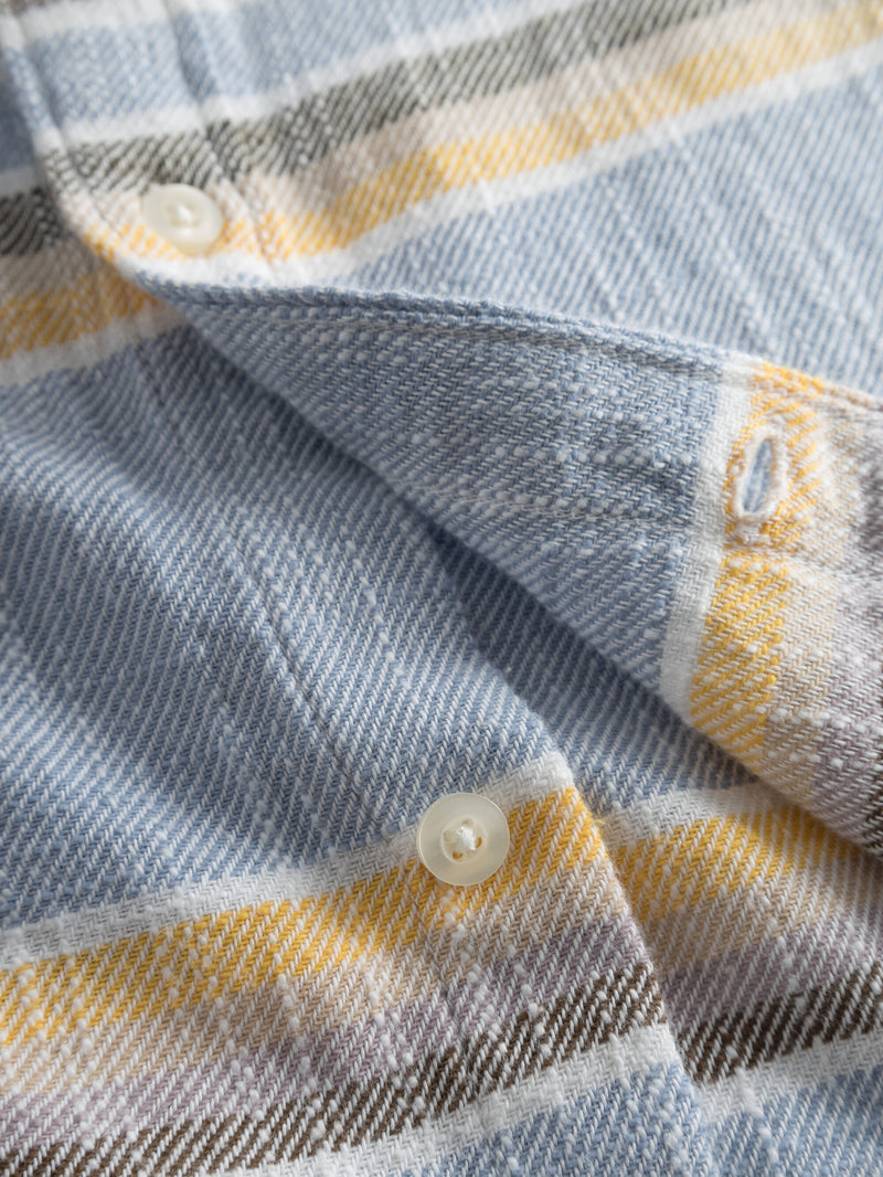 KnowledgeCotton Apparel - MEN Custom fit horisontal striped shirt Shirts 8006 Multi color