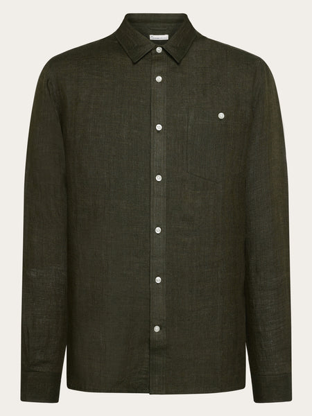 【KOOLOSET】[Linen] Fortune Crop Check Shirt KOOLOSET】Crop Linen Check Shirt