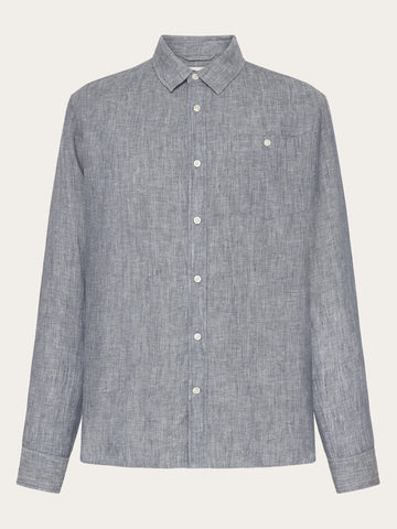 Custom fit linen shirt - Yarndyed - Total Eclipse