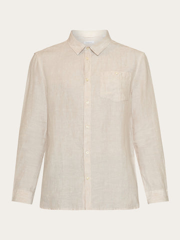 Buy Custom fit linen shirt - Light feather gray - from