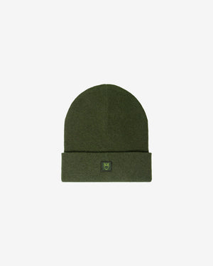 KnowledgeCotton Apparel - UNI Double layer wool beanie Hats 1090 Forest Night