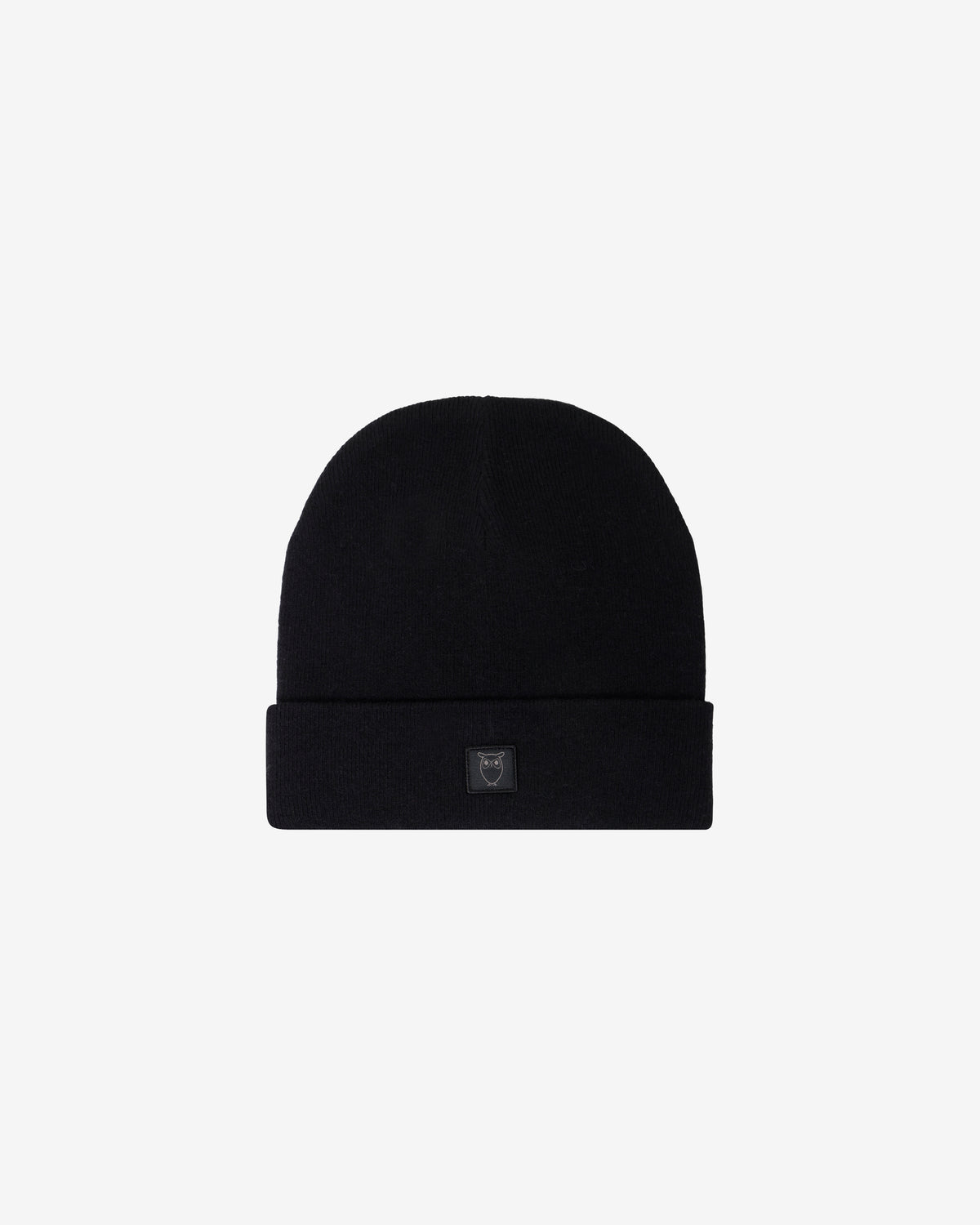 KnowledgeCotton Apparel - UNI Double layer wool beanie Hats 1300 Black Jet