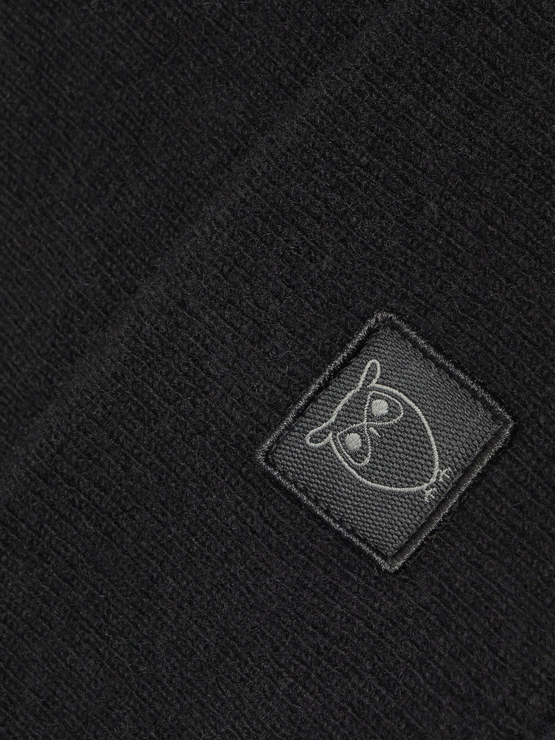 KnowledgeCotton Apparel - UNI Double layer wool beanie Hats 1300 Black Jet