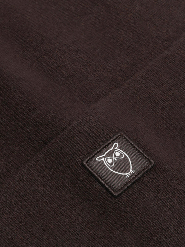 KnowledgeCotton Apparel - UNI Double layer wool beanie Hats 1487 Chocolate Torte