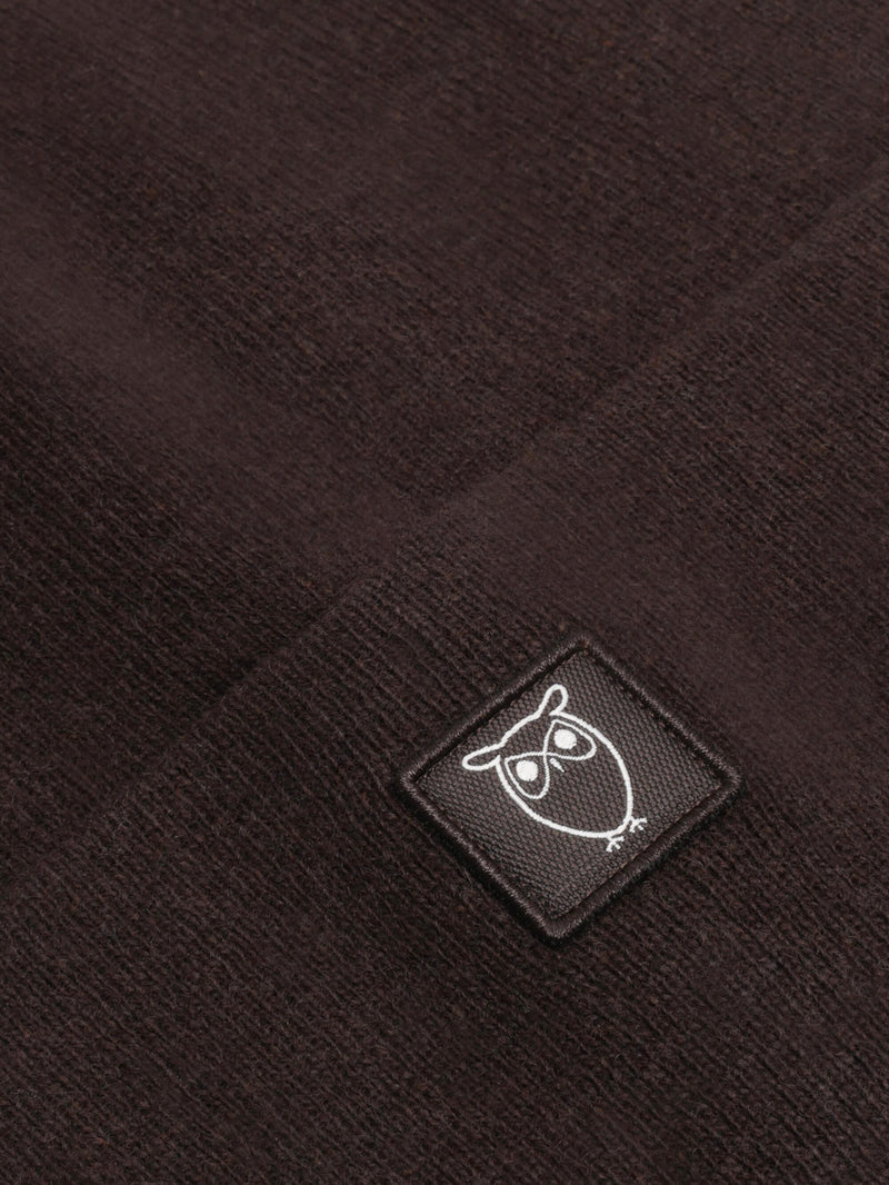 KnowledgeCotton Apparel - UNI Double layer wool beanie Hats 1487 Chocolate Torte