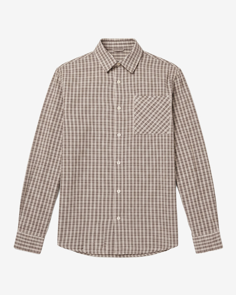 KnowledgeCotton Apparel - MEN Dune regular check shirt Shirts 7033 Creme check