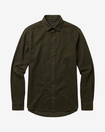 KnowledgeCotton Apparel - MEN Dune regular flannel shirt Shirts 1090 Forest Night