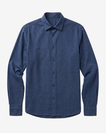 KnowledgeCotton Apparel - MEN Dune regular flannel shirt Shirts 1226 Vintage Indigo