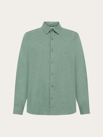 KnowledgeCotton Apparel - MEN Dune regular flannel shirt Shirts 1396 Lily Pad
