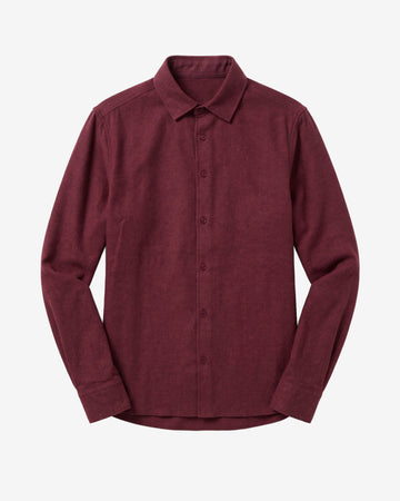 KnowledgeCotton Apparel - MEN Dune regular flannel shirt Shirts 1500 Burgundy