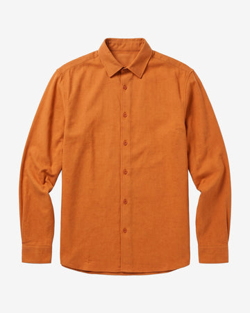 KnowledgeCotton Apparel - MEN Dune regular flannel shirt Shirts 1502 Golden Oak