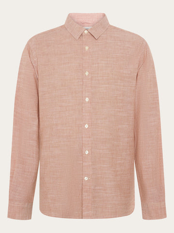 KnowledgeCotton Apparel - MEN Dune regular stripe shirt Shirts 8025 Red Stripe