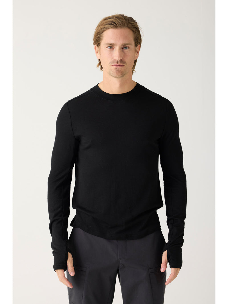 KnowledgeCotton Apparel - MEN Dynamic Wool 175 Single constructed long sleeve t-shirt - RWS Long Sleeves 1300 Black Jet