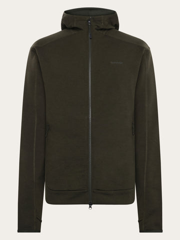 KnowledgeCotton Apparel - MEN Dynamic wool fleece hoodie Fleeces 1090 Forrest Night