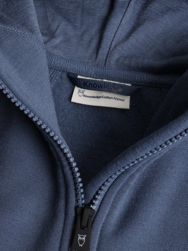 KnowledgeCotton Apparel - WMN Dynamic wool fleece hoodie Fleeces 1226 Vintage Indigo