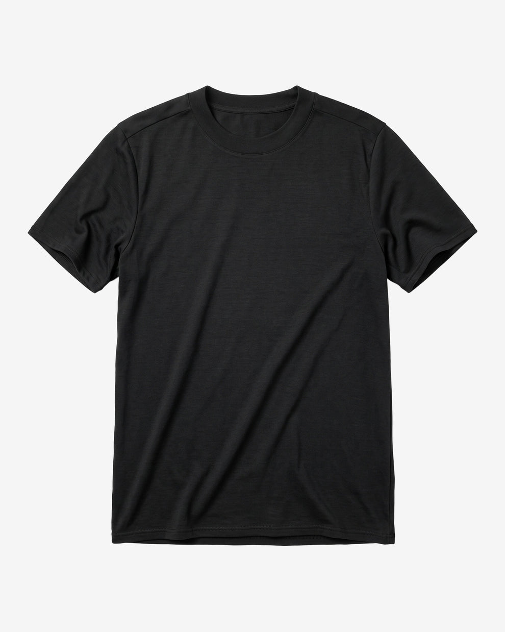 KnowledgeCotton Apparel - MEN Dynamic wool t-shirt T-shirts 1300 Black Jet
