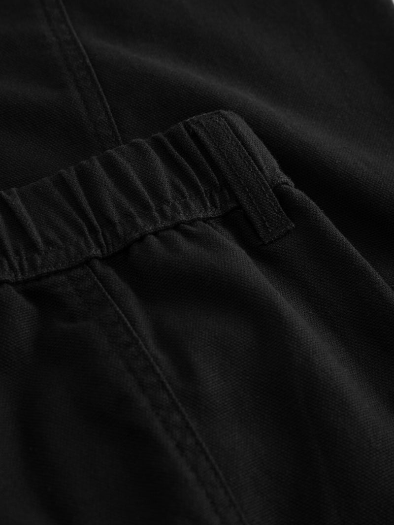 KnowledgeCotton Apparel - MEN ELM carrot canvas belt pants Pants 1300 Black Jet