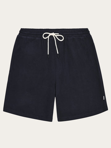 KnowledgeCotton Apparel - MEN Fig loose bouclé shorts Shorts 1412 Night Sky