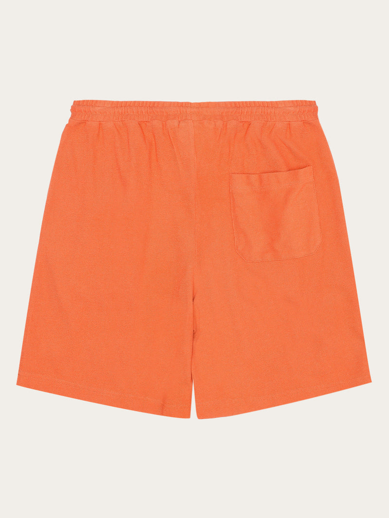 KnowledgeCotton Apparel - MEN FIG Loose fit bouclé jersey shorts - GOTS/Vegan Shorts 1481 Langoustino
