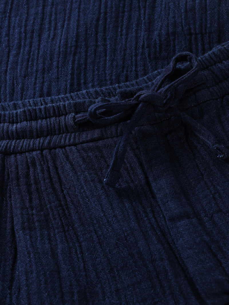 KnowledgeCotton Apparel - MEN FIG Organic Cotton Dobby Pants GOTS/Vegan Pants 1483 Indigo