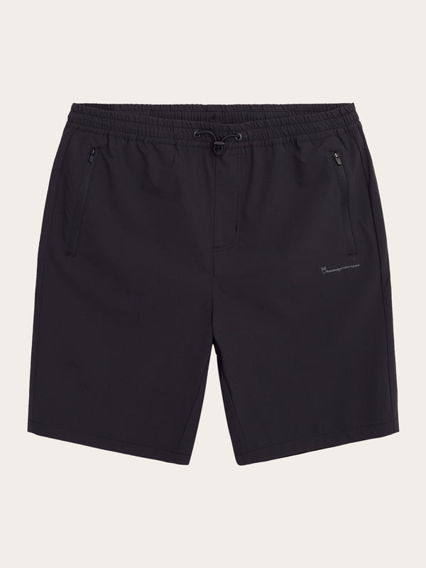 KnowledgeCotton Apparel - MEN FIG loose elastic waist string shorts - GRS/Vegan Shorts 1300 Black Jet