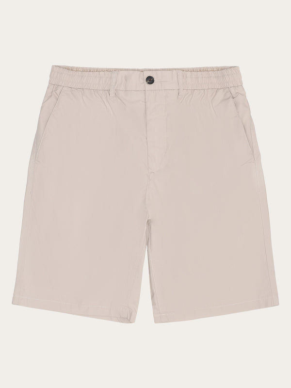 KnowledgeCotton Apparel - MEN FIG loose poplin elastic waist string shorts - GOTS/Vegan Shorts 1228 Light feather gray