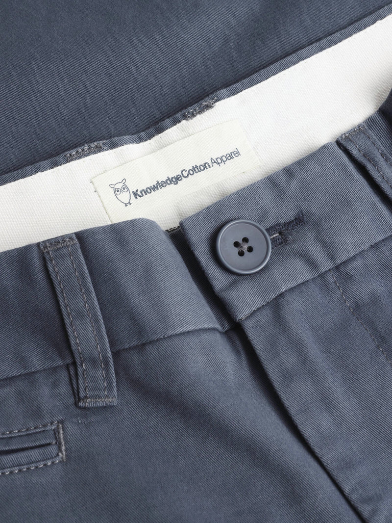 KnowledgeCotton Apparel - MEN FLINT Organic Cotton Twill Chino GOTS/Vegan Pants 1226 Vintage Indigo