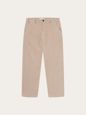 KnowledgeCotton Apparel - MEN FLINT wide corduroy chino pants Pants 1228 Light feather gray