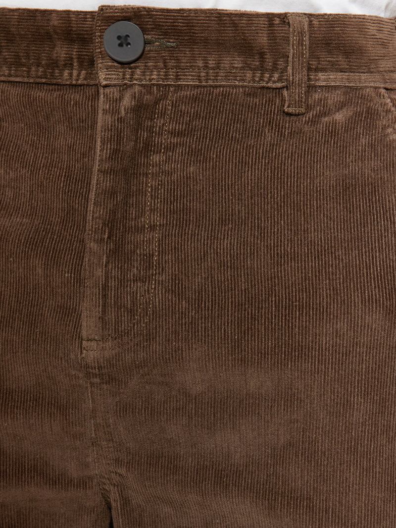 KnowledgeCotton Apparel - MEN FLINT wide corduroy chino pants Pants 1243 Demitasse (brown)